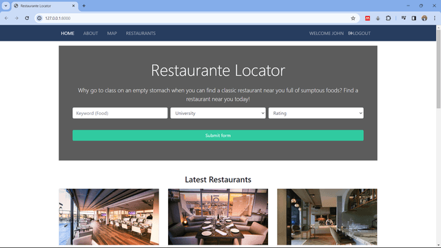 Student Centered Restaurant Finder Web App